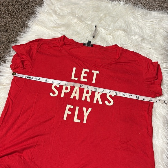 NWT Express Red Let Sparks Fly Soft Shirt Size S - Picture 10 of 12
